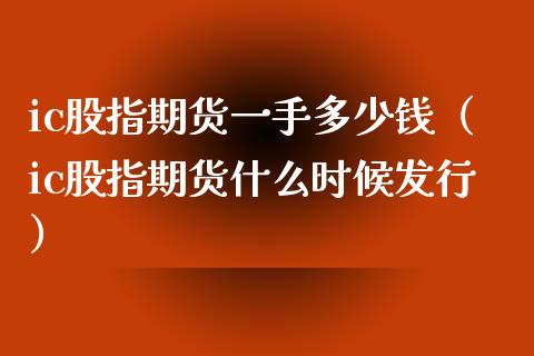 ic股指期货一手多少钱（ic股指期货什么时候发行）_https://www.xyskdbj.com_期货学院_第1张