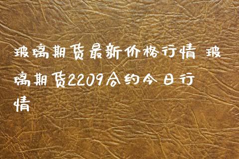 玻璃期货最新价格行情 玻璃期货2209合约今日行情_https://www.xyskdbj.com_期货学院_第1张