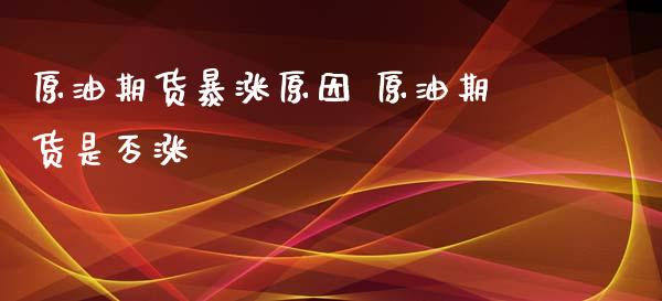 原油期货暴涨原因 原油期货是否涨_https://www.xyskdbj.com_期货学院_第1张