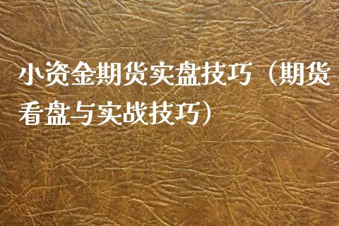 小资金期货实盘技巧（期货看盘与实战技巧）_https://www.xyskdbj.com_期货平台_第1张